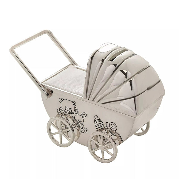 Bambino Silverplate Pram Money Box 14cm