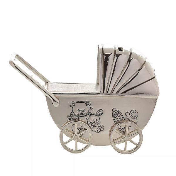 Bambino Silverplate Pram Money Box 14cm