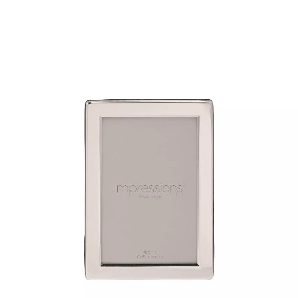 Silver Plated Flat Edge Picture Photo Frame - 4" x 6"