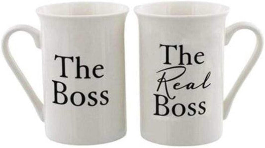 Amore The Boss and The Real Boss Pair of China Mugs