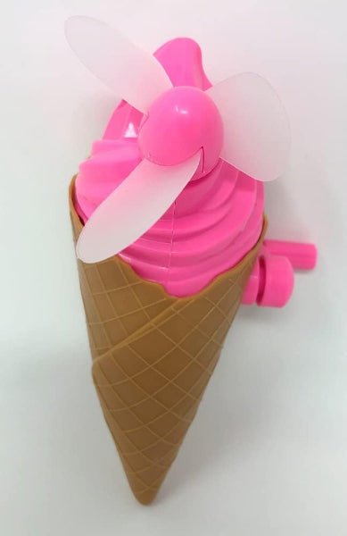 Pink ice cream cone-shaped fan with a white background
