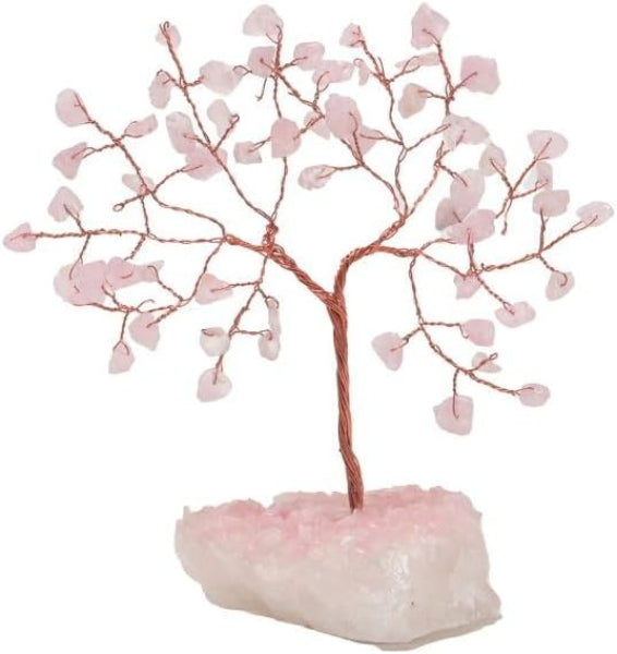 Decorative tree with pink leaves on a white background
