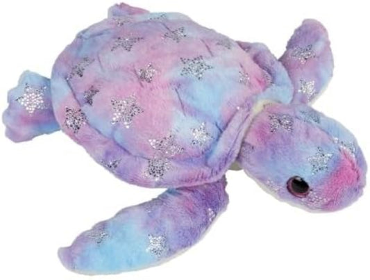 Ravensden 35CM Plush Soft Toy Turtle, Purple and Blue with Glitter Accents