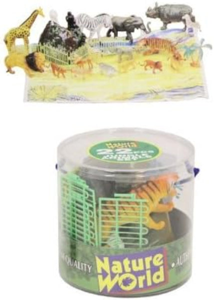 Kandy Toys 18 Piece Toy Animals Play Set in Tub