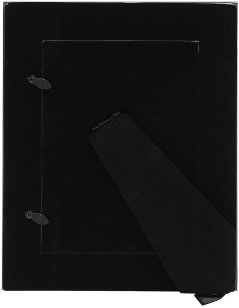 Black metal file cabinet with a partially open door on a white background