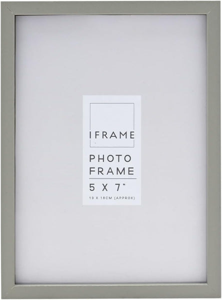 Impressions iFrame Grey Wooden Photo Picture Frame 5" x 7"