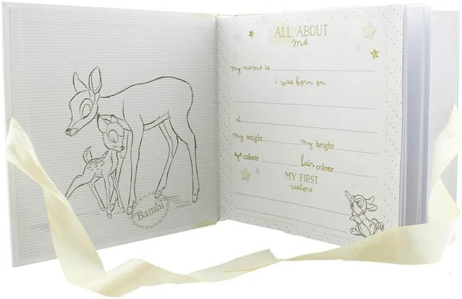 Open book with illustrations of Bambi and Thumper, featuring text 'All About Me'.