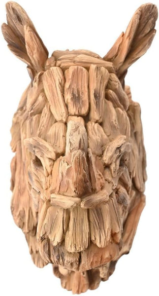Naturecraft Driftwood Collection Wood Effect Rhino Head Wall Art