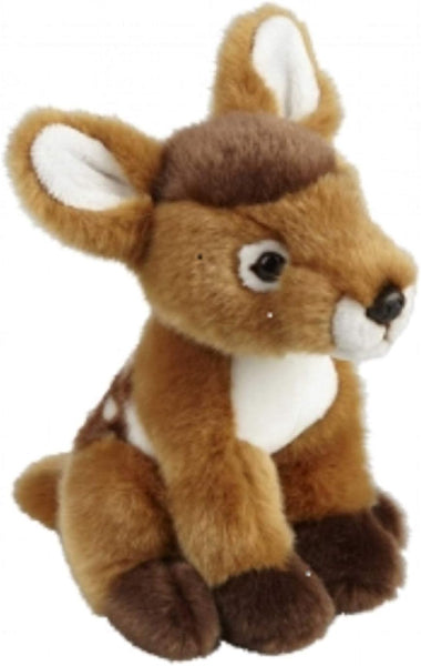 Plush deer toy on a white background