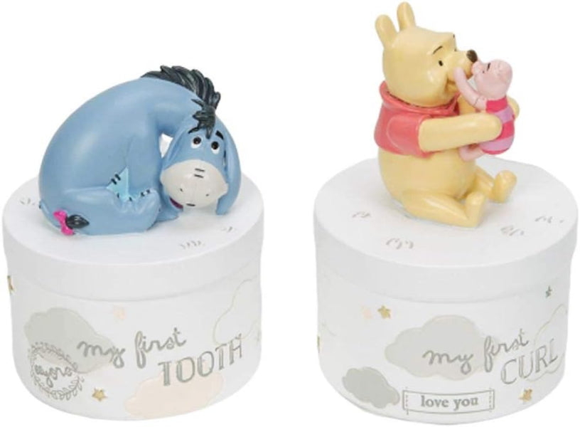 Disney Magical Tooth & Curl Keepsake Pots - Winnie The Pooh & Eeyore 10cms