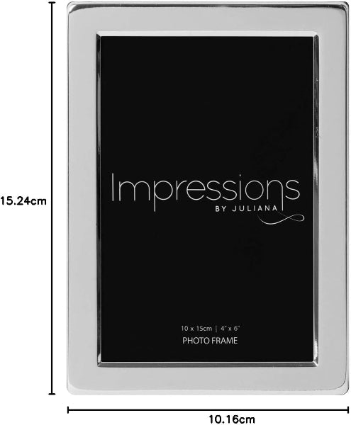 Silver Plated Flat Edge Picture Photo Frame - 4" x 6"