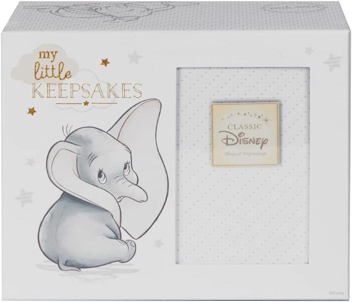 Disney Dumbo keepsake box with 'my little keepsakes' text and Disney logo.