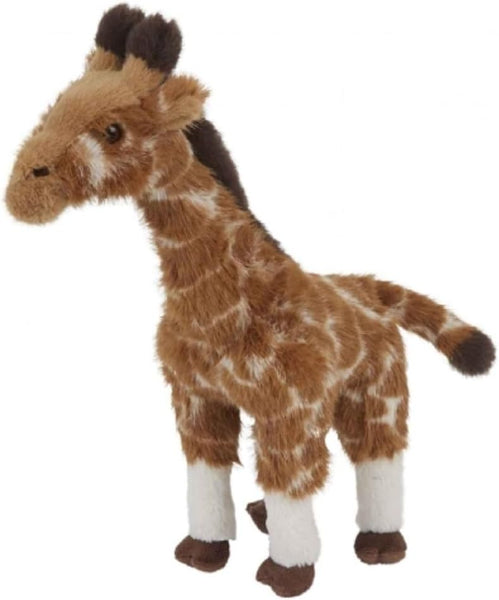 Plush giraffe toy on a white background
