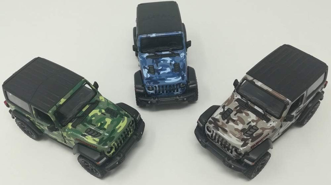 Kinsmart Pull Back Jeep Wrangler Camo 2018 - One Colour Sent at Random