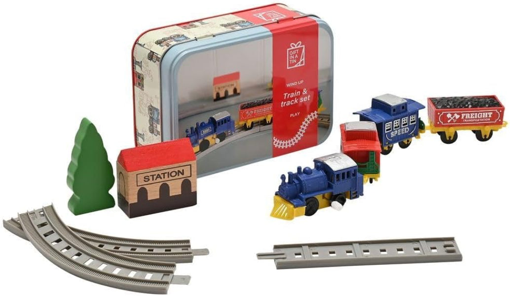 Apples to Pears Gift in A Tin Wind Up Train & Track Set