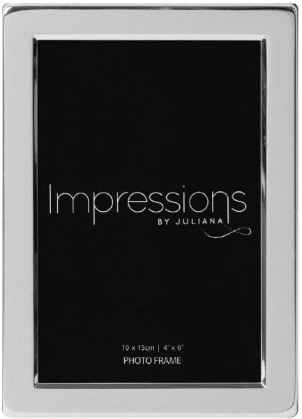 Silver Plated Flat Edge Picture Photo Frame - 4" x 6"