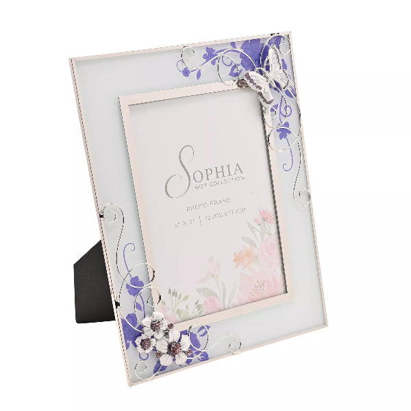 Floral photo frame with 'Sophia Gift Collection' branding on a white background