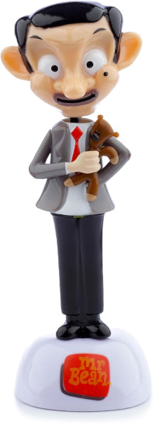 Bobblehead figure of a character holding a teddy bear with a visible brand logo.