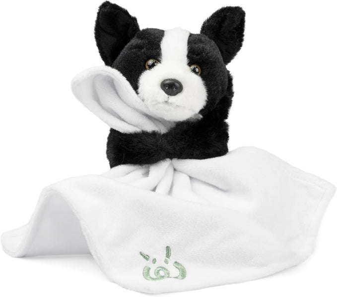 Living Nature Baby Border Collie Dog Plush Soft Toy with Blanket