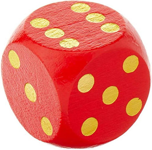 Tobar Extra Large Wooden Dice - 1 Colour Sent at Random