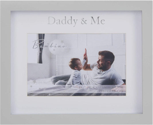 Framed photo of a father and child with 'Daddy & Me' text on a white background