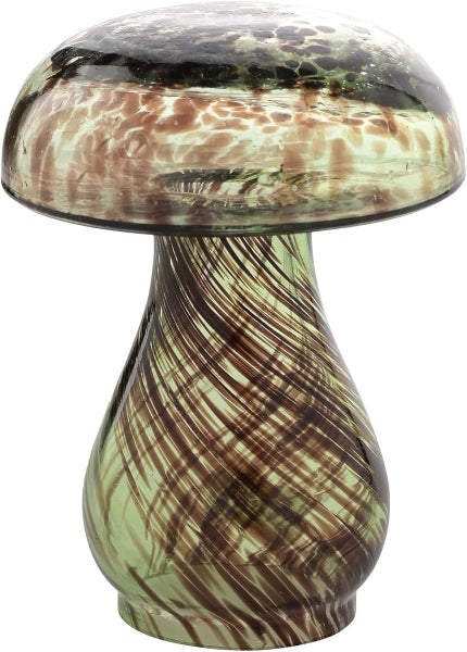 Hestia Glass Mushroom Vase Ornament - Small Earthy Colours