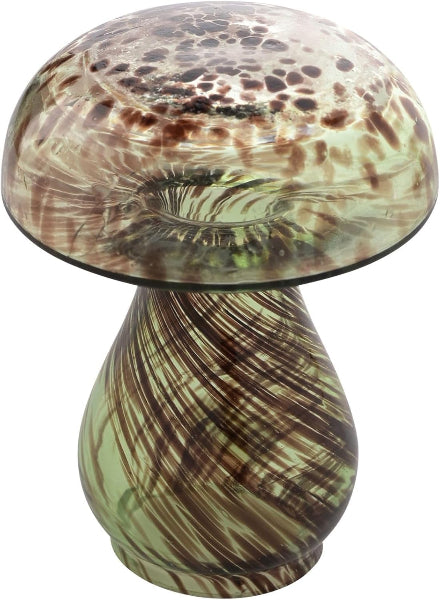 Hestia Glass Mushroom Vase Ornament - Small Earthy Colours