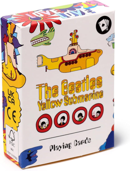 Box of The Beatles Yellow Submarine playing cards with colorful design