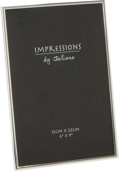 Black picture frame with silver border and 'Impressions by Juliana' branding