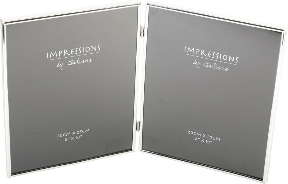 Two silver picture frames with 'Impressions by Juliana' branding on a white background