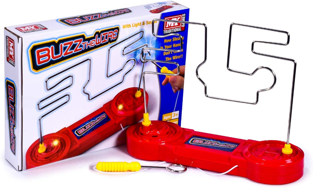 Buzz-the-Wire game set with packaging on a white background