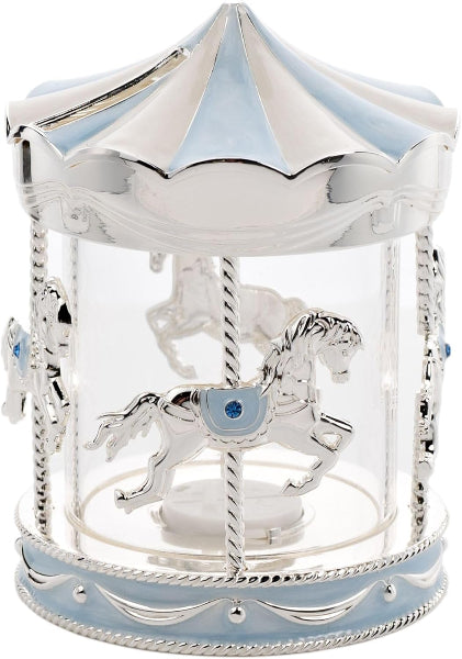 Decorative carousel with horses on a white background