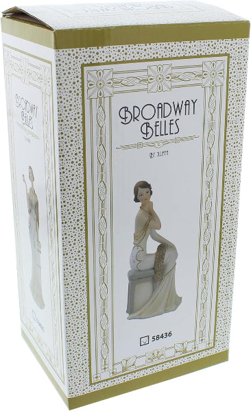 Box packaging for 'Broadway Belles' figurine with decorative design and product name.