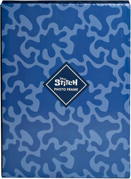Blue patterned photo frame with Disney Stitch logo