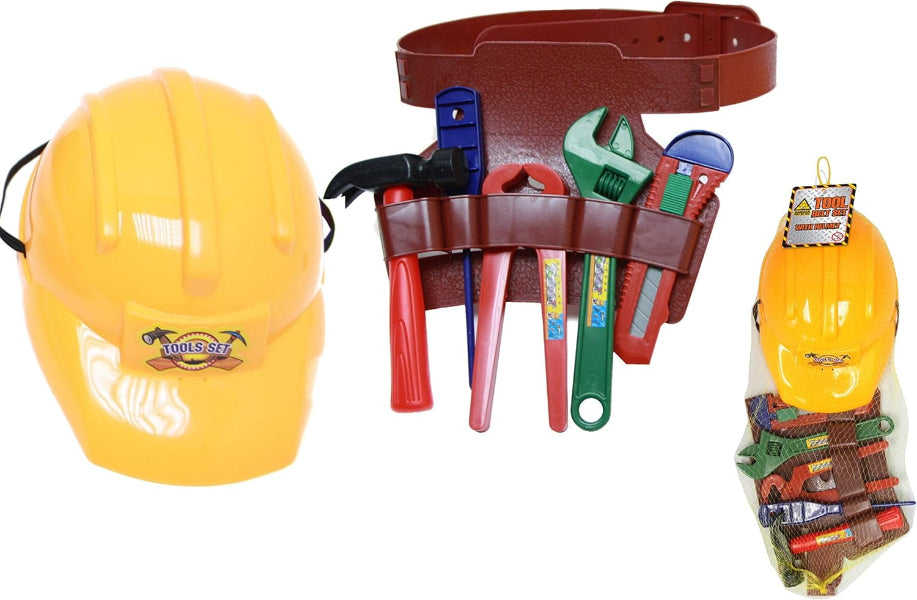 Kandy Toys Pretend Dress Up Construction Helmet with Tool Belt