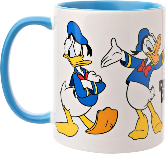 Mug with cartoon character design on a white background