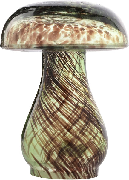 Hestia Glass Mushroom Vase Ornament - Small Earthy Colours