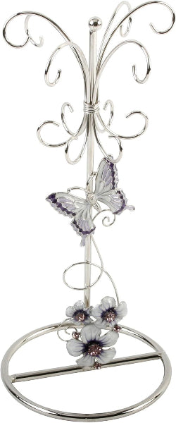 Juliana Glass Jewellery Holder Purple Butterfly