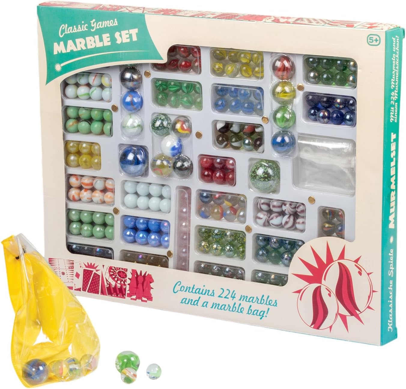 Tobar Marbles - Box of 224 Mixed Designs