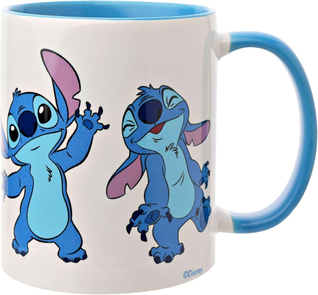 Mug with cartoon character design on a white background