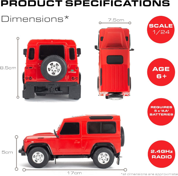 Kandy Toys Remote Control Land Rover Defender | 1:24sc Model 27.145MHz