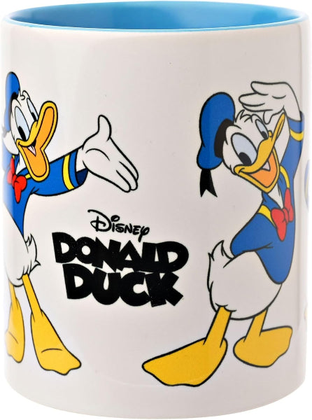 Mug with cartoon character design featuring 'Donald Duck' on a white background.