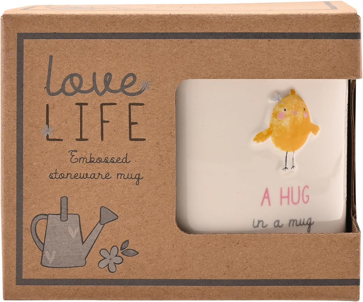 Mug with chick design in a 'love life' box