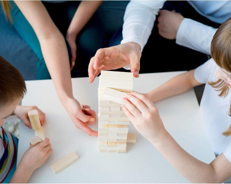 Kandy Toys M.Y Traditional Tumbling Tower Game with 48 Wooden Pieces