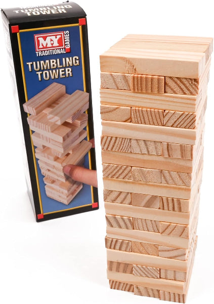 Kandy Toys M.Y Traditional Tumbling Tower Game with 48 Wooden Pieces