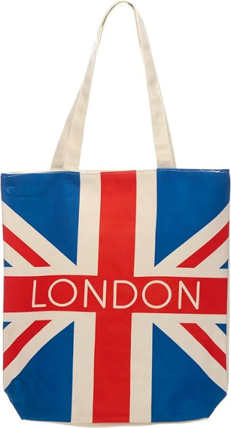 London Union Jack Flag Reusable Zip Up Cotton Bag