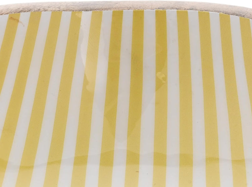 Close-up of a yellow and white striped fabric