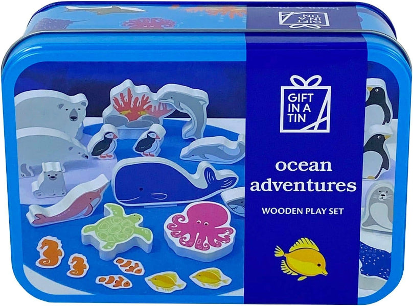 Apples to Pears Ocean Adventures Wooden Play Set Gift In A Tin