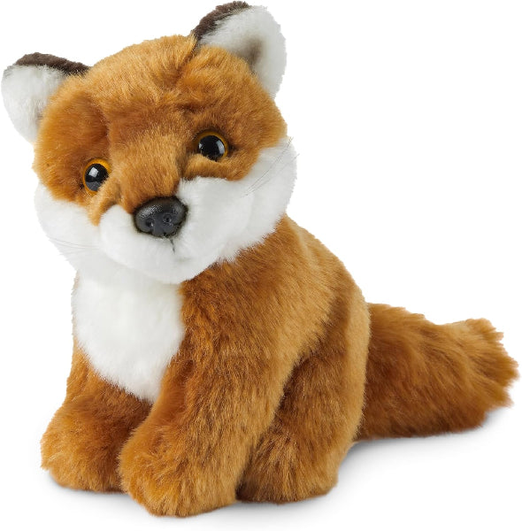 Plush toy fox on a white background