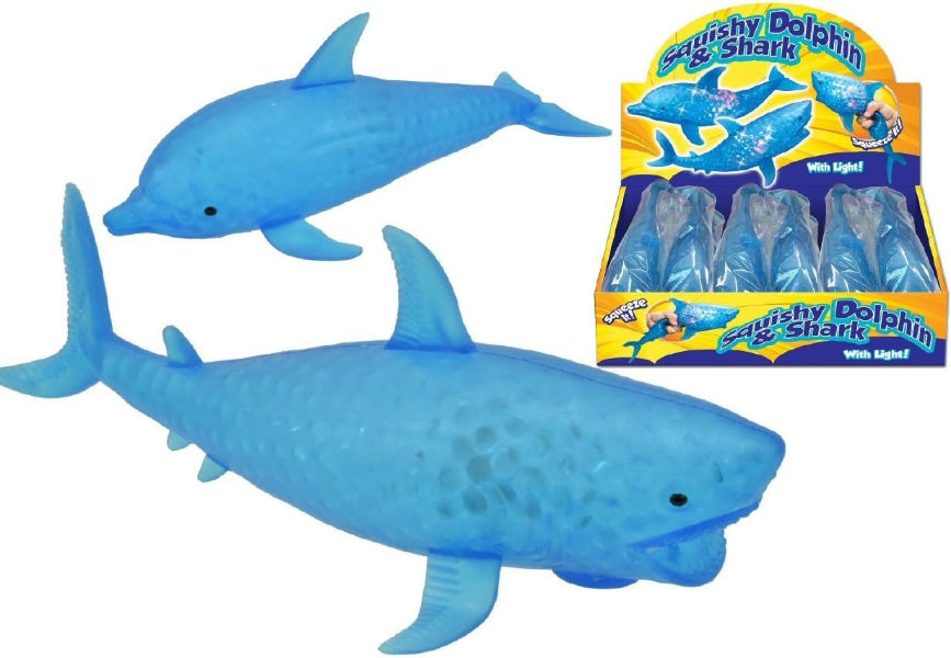 Kandy Toys Squeezy Light Up Squishy Dolphin or Shark